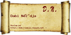 Dabi Nádja névjegykártya